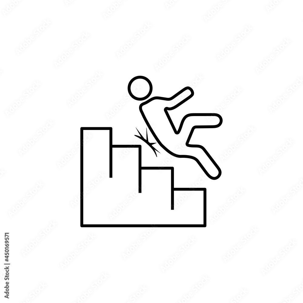 stair accident icon vector stair accident icon vector