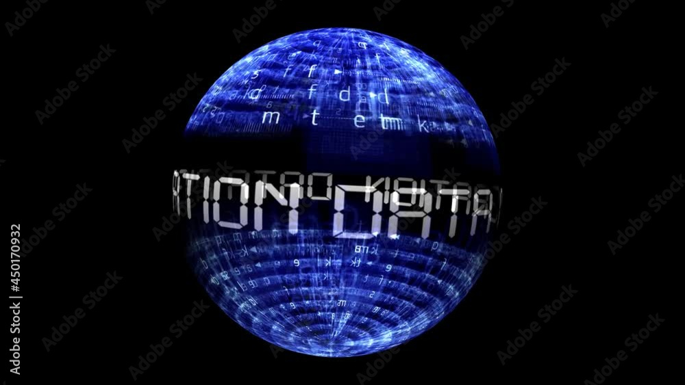 Data migration concept on rotating sphere Data migration concept on rotating sphere