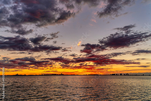 Sunrise, August 11, 2011, Sanbanze, Urayasu, Japan photo