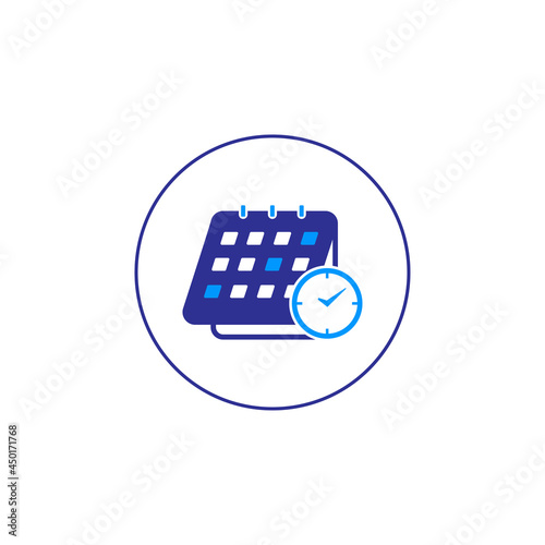 Business calender clock icon vector