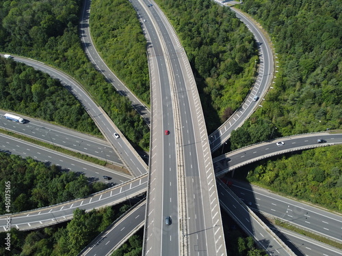 Aerial View of the M23 & M25 interchange facing Northbound London bound.  photo