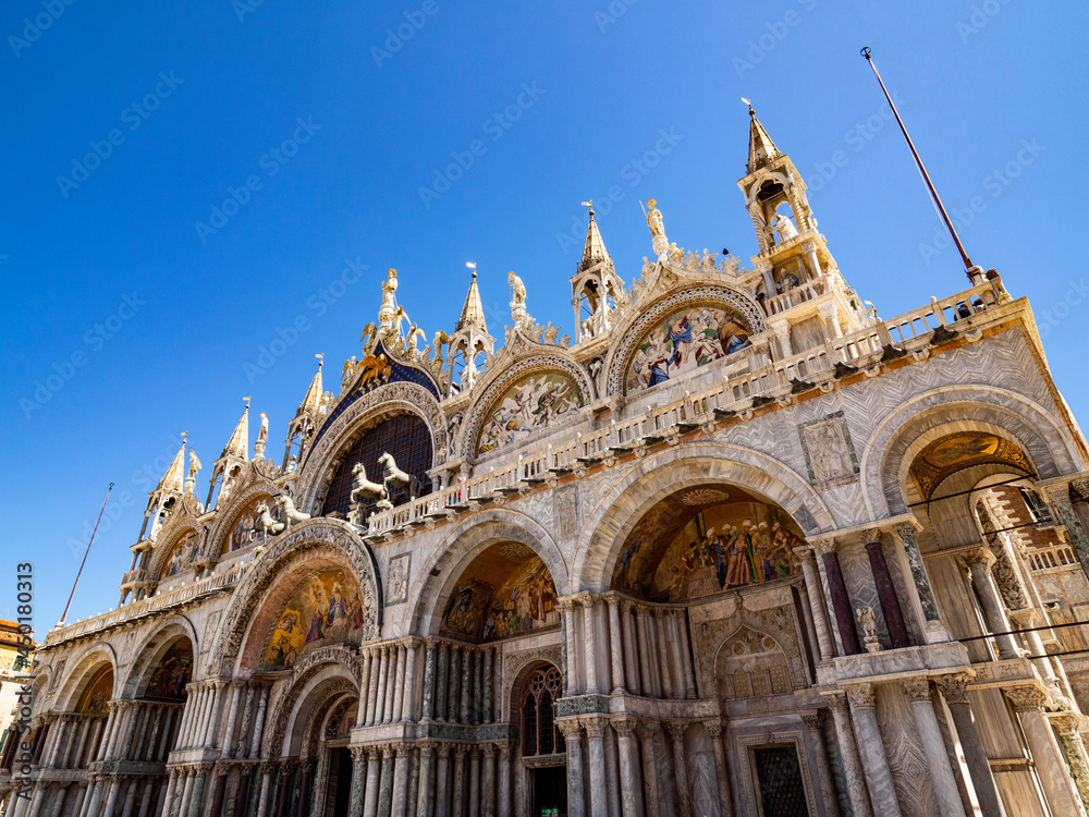 Facade of San Marco basilica in Venice