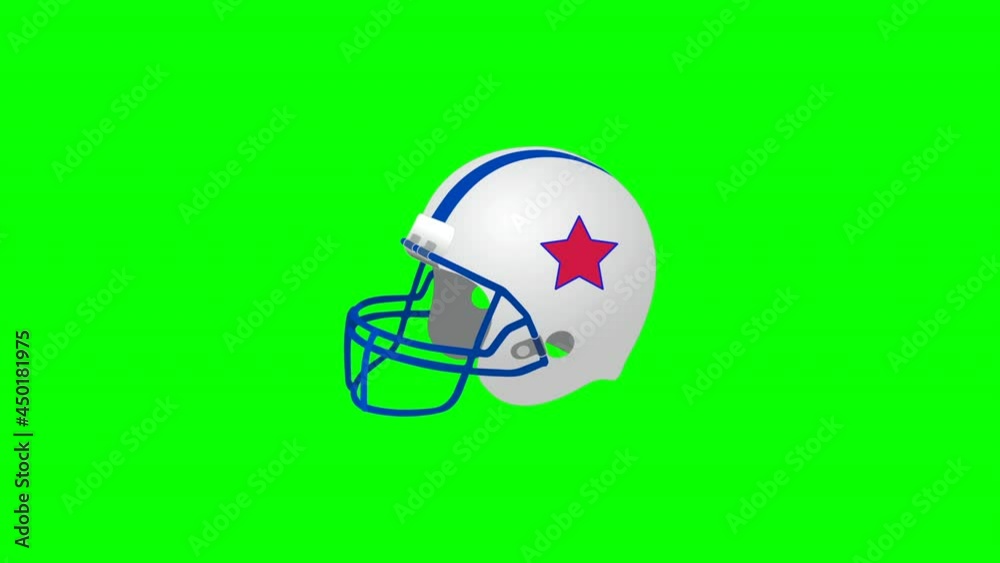 Rotating football helmet on green screen Rotating football helmet on green screen
