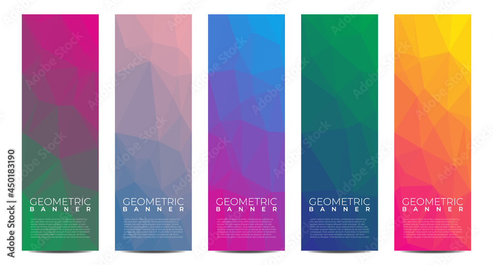 Fototapeta premium Abstract banner with polygon background. Templates or website headers. Design element. Low poly background. Banner vector