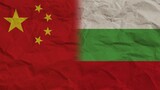 Bulgaria and China Flags Together, Crumpled Paper Effect Background 3D Illustration