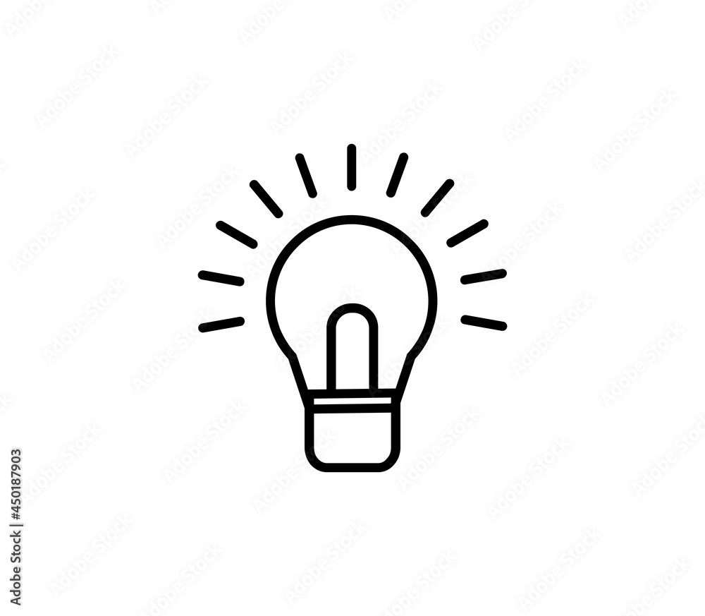 Light bulb line icon, outline vector sign, linear style pictogram isolated on white. Idea symbol, logo illustration. Editable stroke Light bulb line icon, outline vector sign, linear style pictogram isolated on white. Idea symbol, logo illustration. Editable stroke