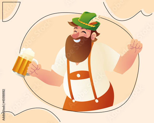 bavarian man drinking beer