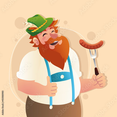 bavarian man with sausage