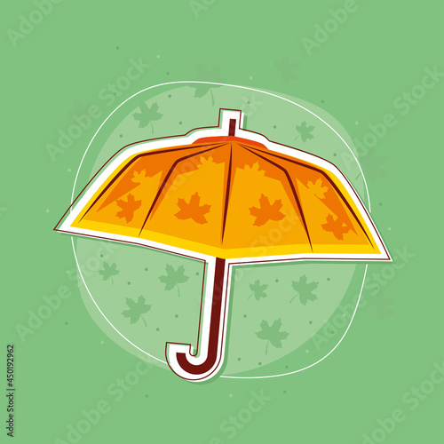 autumn umbrella with leaves