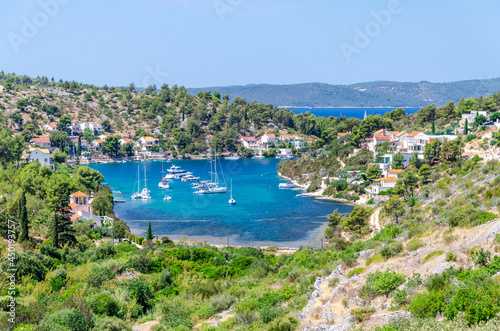 Obraz na płótnie Scenic view on Bobovisca located on the west coast of Brac island in Croatia. w salonie