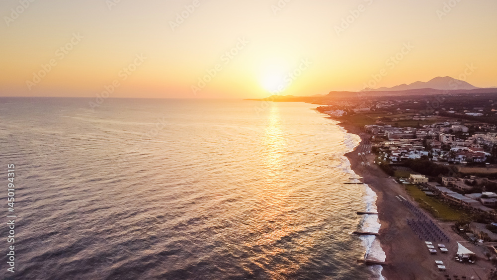 Beautiful sunrise or sunset over the aegean sea in the morning. Beautiful sunrise or sunset over the aegean sea in the morning.