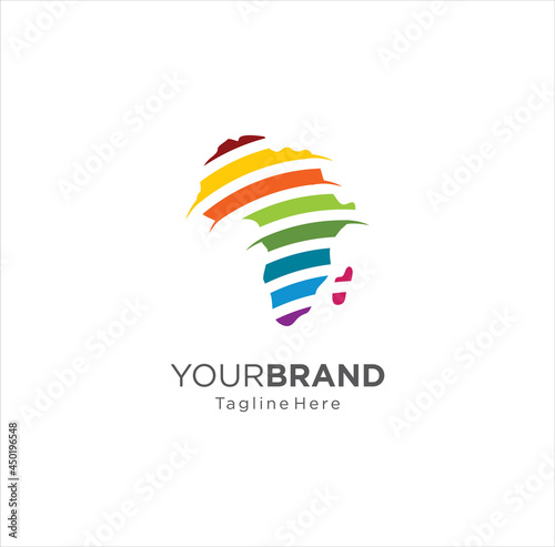 Abstract Colorful African Map logo template Stock Vector Illustration. 
