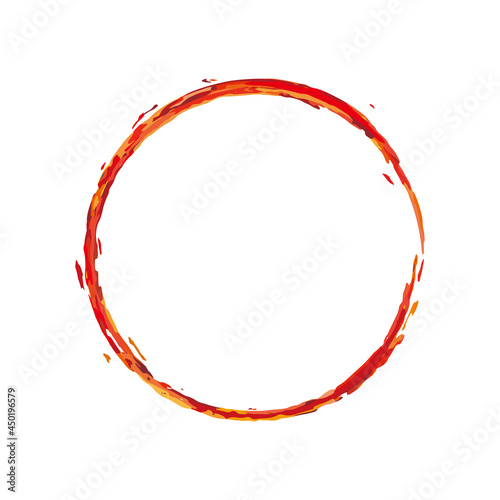 赤い炎のような円形の飾り枠イラスト