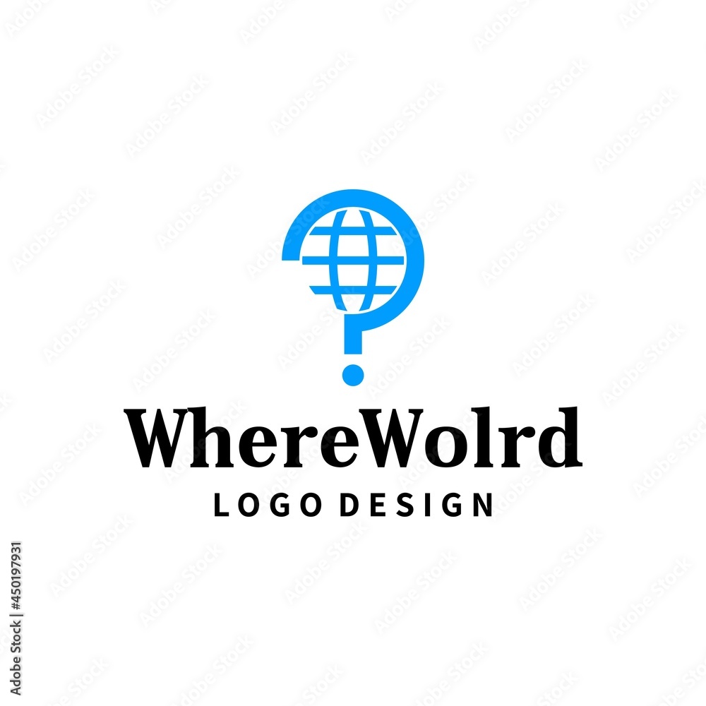 Unique logo combination of question mark and globe.
EPS 10, Vector.