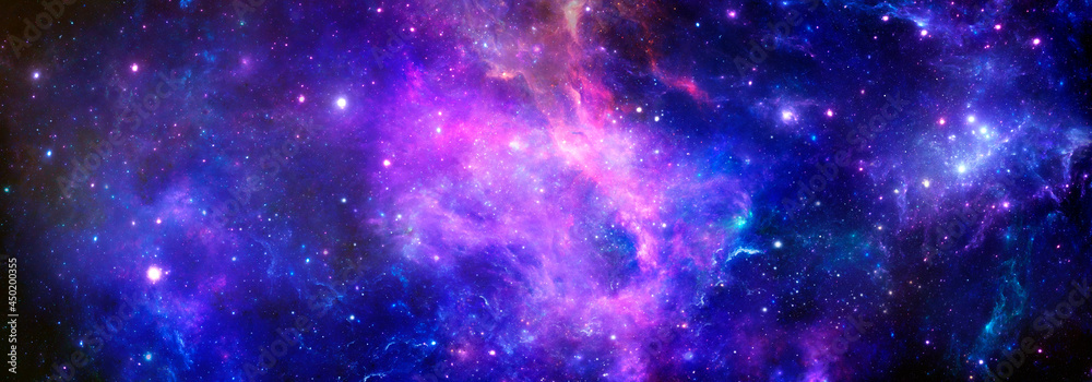 Fototapeta premium A Deep Space Nebula with bright Stars in the universe