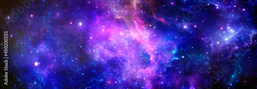 Fototapeta Naklejka Na Ścianę i Meble -  A Deep Space Nebula with bright Stars in the universe