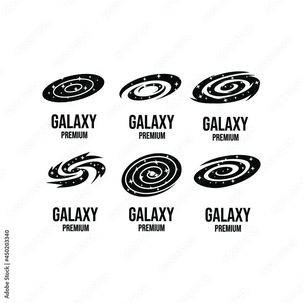 set collection Galaxy logo icon design vector illustration