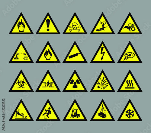 Selection of scalable industrial hazard signs