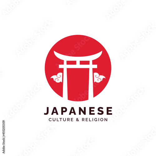 Torii culture and religion japanese logo design template