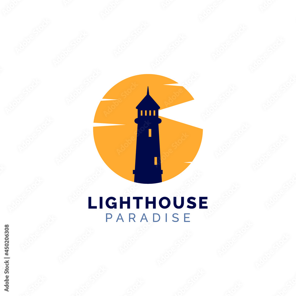 lighthouse logo vector template