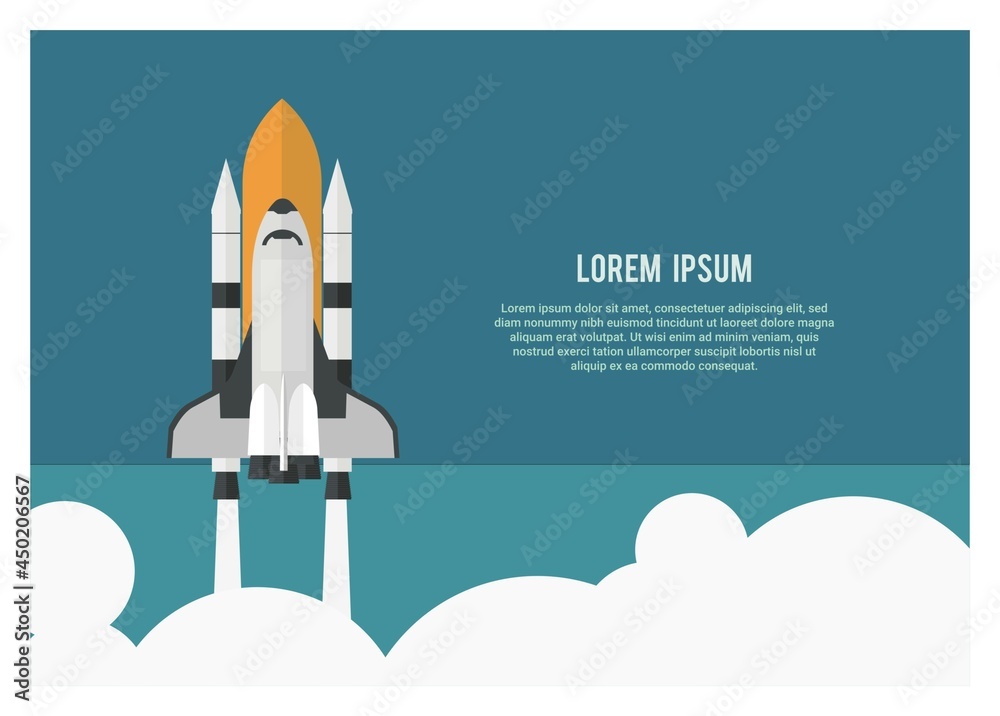 Space shuttle launching into the space Space shuttle launching into the space