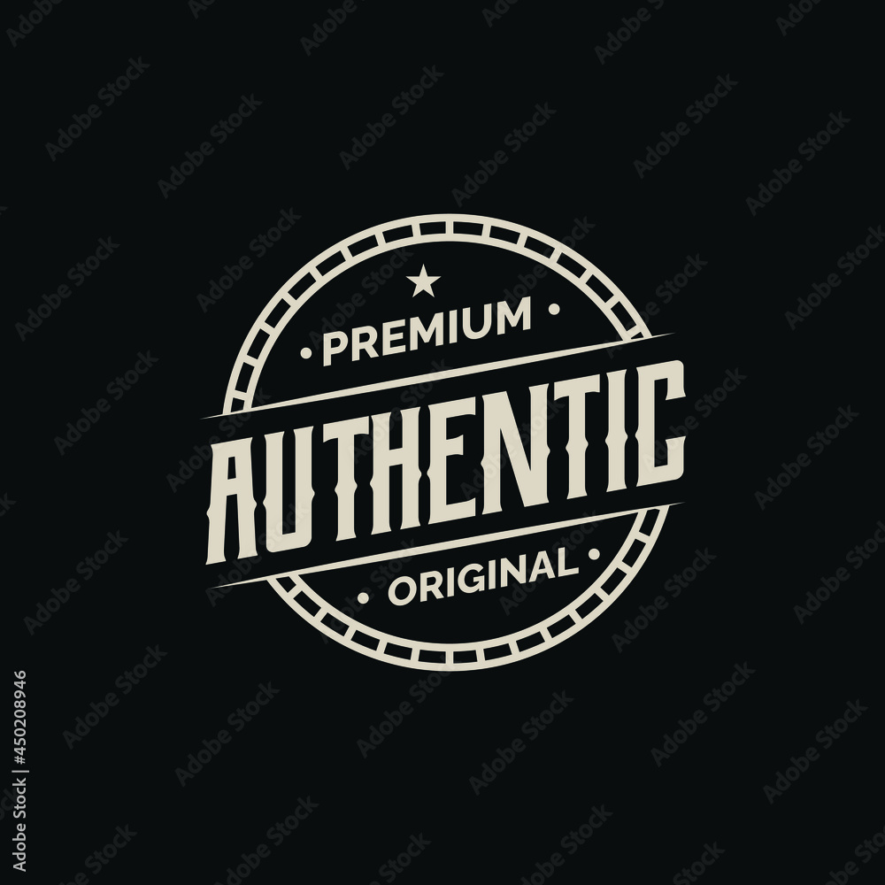 Vintage authentic label design template