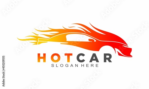 Hot racing car logo design