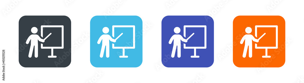 Teacher presentation icon vector illustration. Education concept Teacher presentation icon vector illustration. Education concept