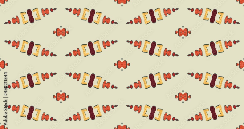 seamless pattern in autumn colors on a yellow background seamless pattern in autumn colors on a yellow background