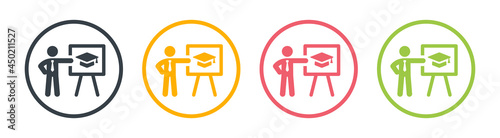 Professor, teacher icon isolated on white background.