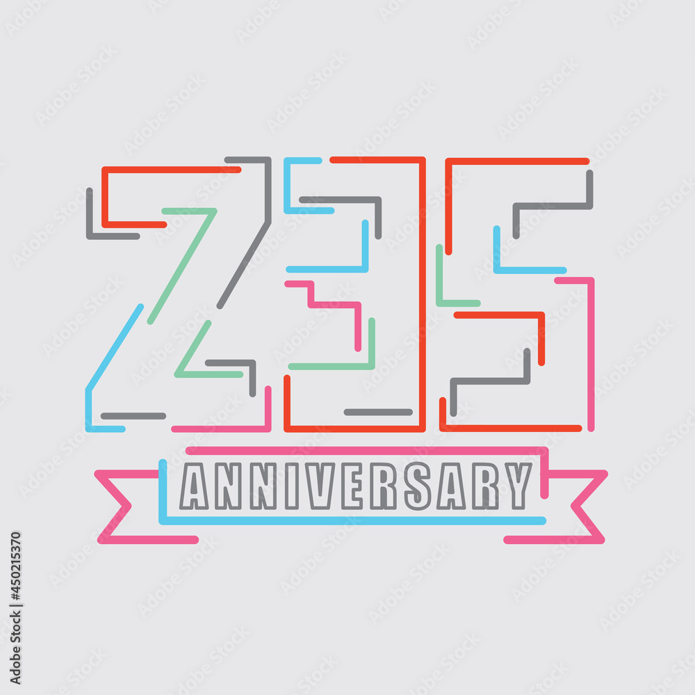 235th Years Anniversary Logo Birthday Celebration Abstract Design Vector Illustration. 235th Years Anniversary Logo Birthday Celebration Abstract Design Vector Illustration.