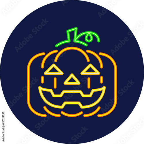 jack o lantern neon icon