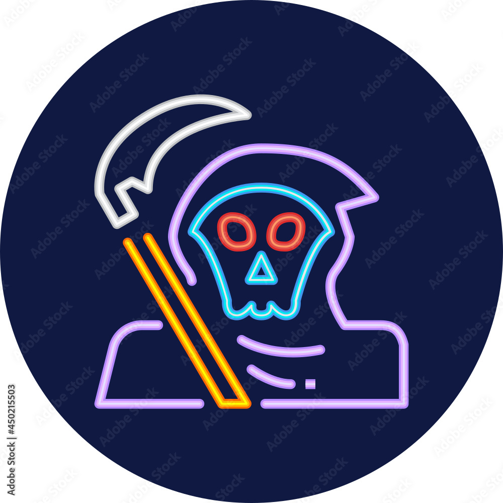 grim reaper neon icon
