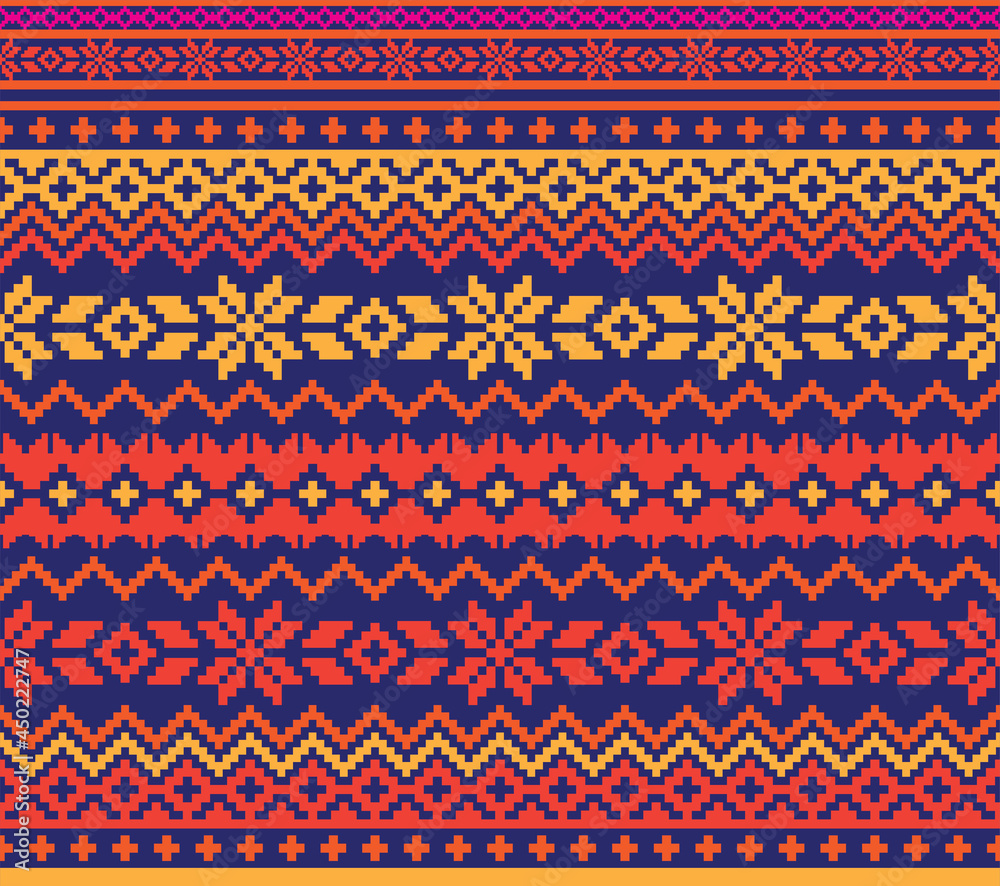 Ethnic fabric texture pattern Abstract Geometric Vector oriental illustration retro embroidery repeating Ethnic fabric texture pattern Abstract Geometric Vector oriental illustration retro embroidery repeating