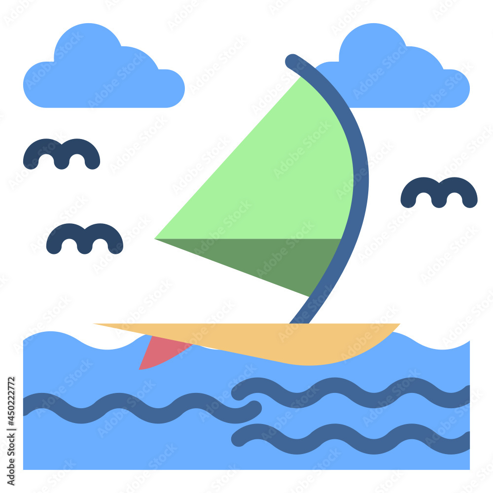 windsurf flat icon
