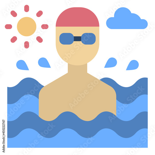 swimming flat icon