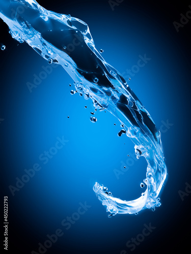 3D Rendering of a Clear Liquid Water Flow