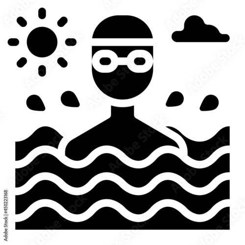 swimming glyph icon