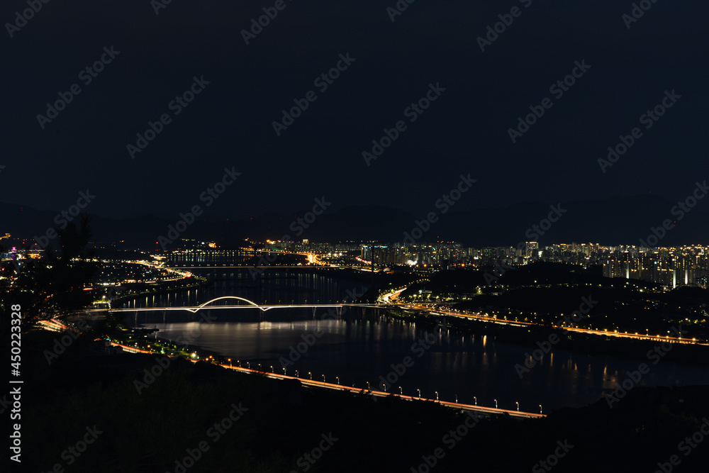 night view of seoul night cityscape of korea 