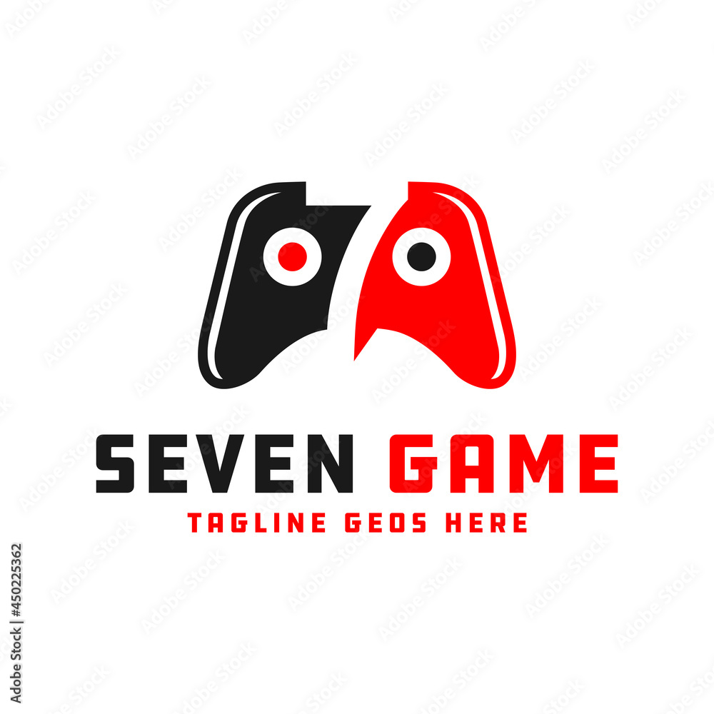 game stick illustration logo with number seven game stick illustration logo with number seven