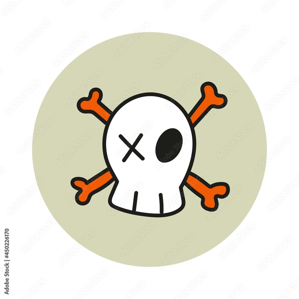Cute head bone cartoon sticker icon design Cute head bone cartoon sticker icon design