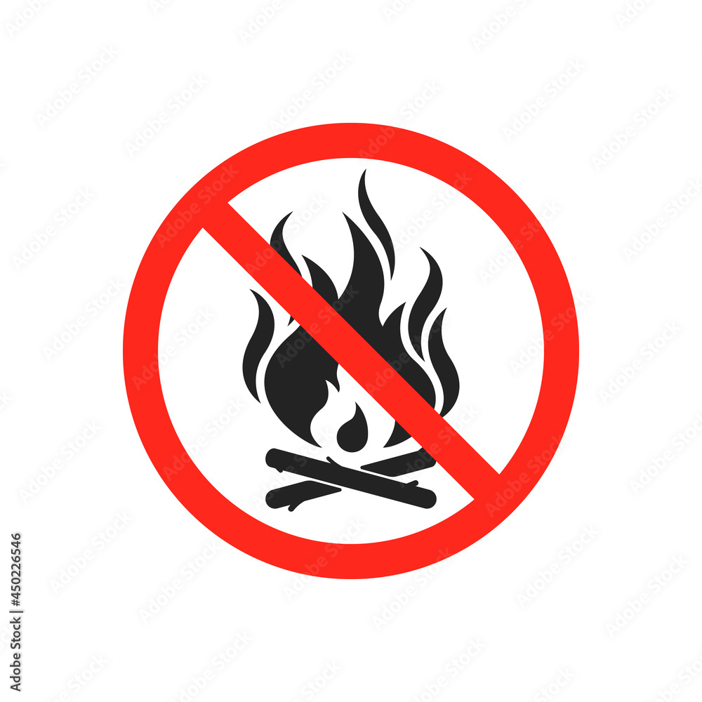 prohibition sign of starting campfire in forest prohibition sign of starting campfire in forest