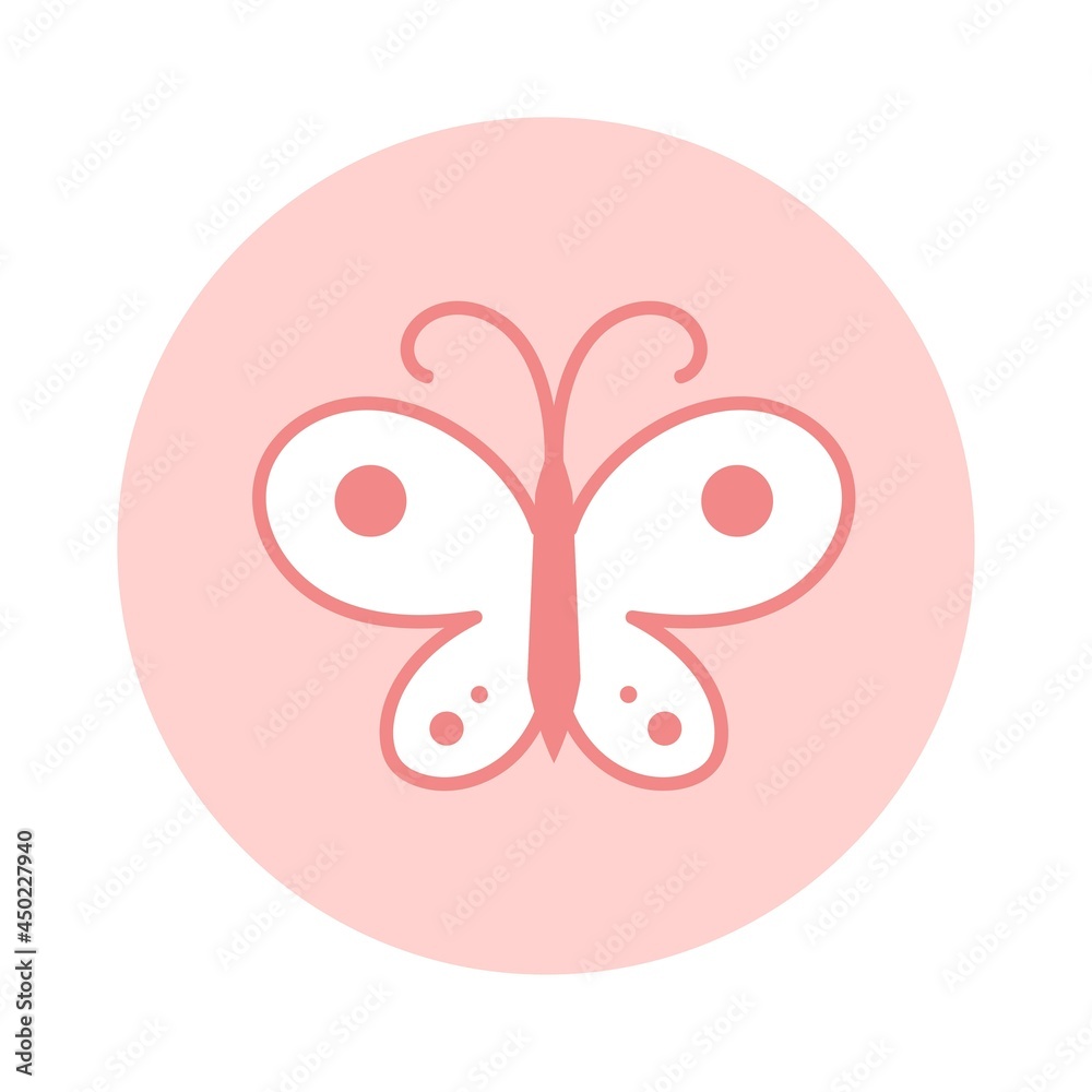 Cute butterfly pastel cartoon sticker icon Cute butterfly pastel cartoon sticker icon