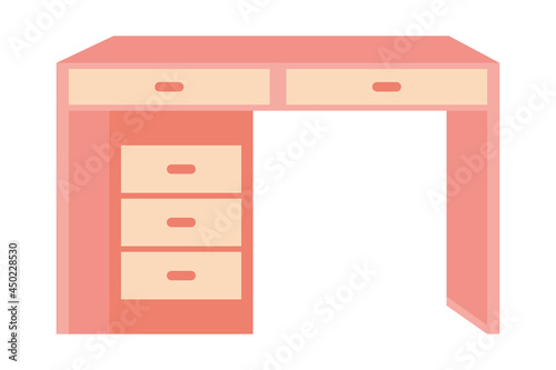 wooden desk with drawers
