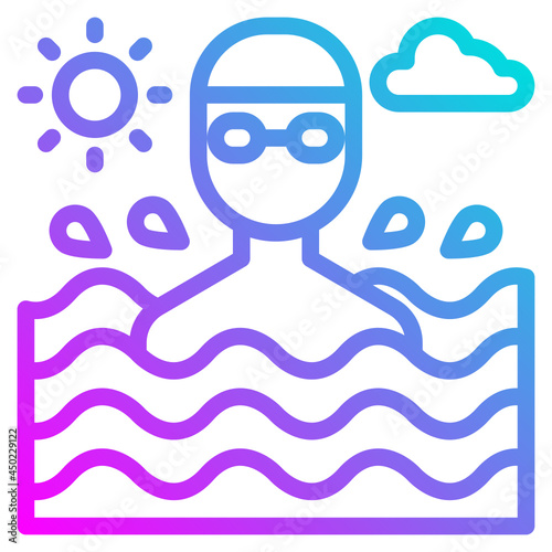 swimming gradient icon