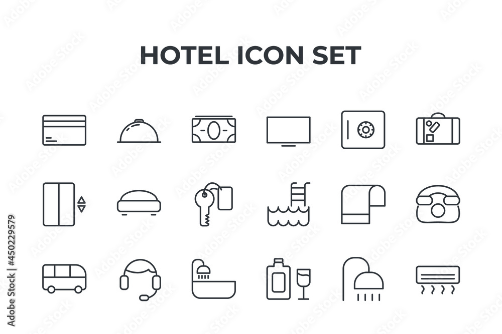 hotel set icon, isolated hotel set sign icon, vector illustration hotel set icon, isolated hotel set sign icon, vector illustration