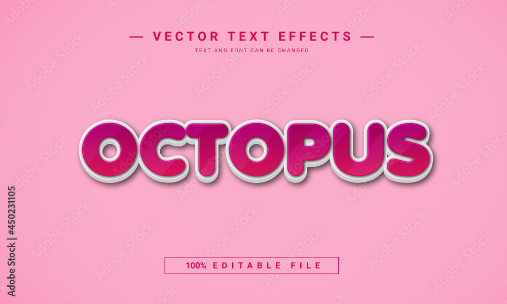 Octopus 3D Editable text effect template