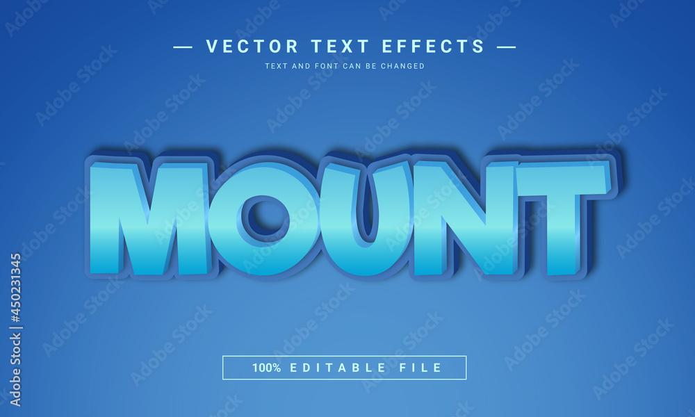 Mount 3d editable text style effect template 
