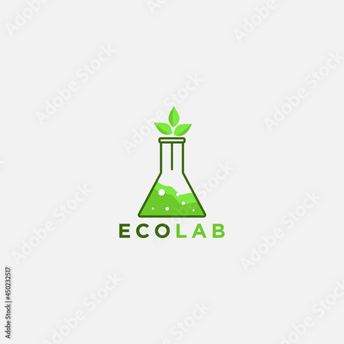 leaf lab nature logo badges vector icon illustration