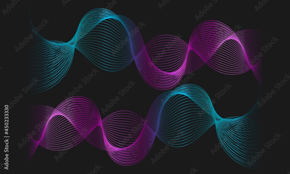 Abstract glowing wave lines on black background vector wallpaper Abstract glowing wave lines on black background vector wallpaper